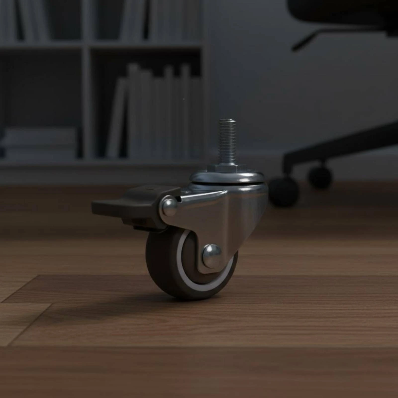 Threaded Stem Caster Wheel Floor-Friendly Brake Caster Wheel Furniture Part Long-Lasting for Replacement