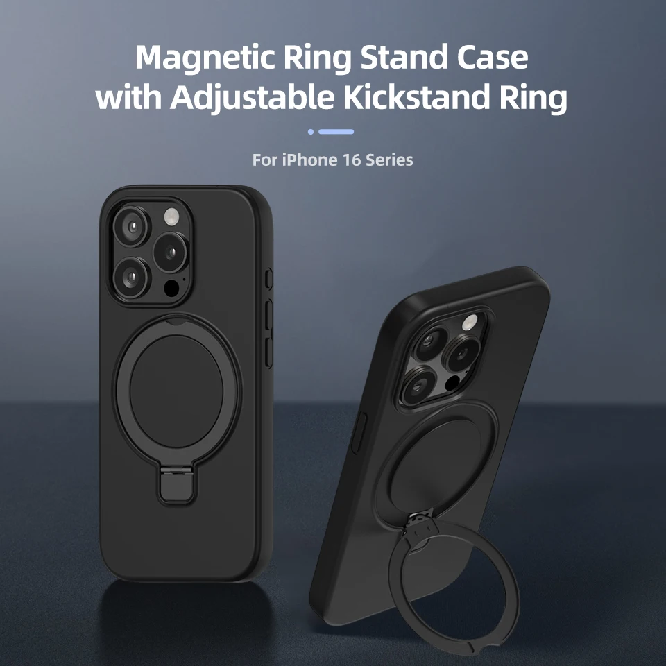 Magnetic Kickstand Case for iPhone 16 Pro Max for iPhone 16 Plus - MagSafe Compatible Safe Bracket Cover with Ring Holder