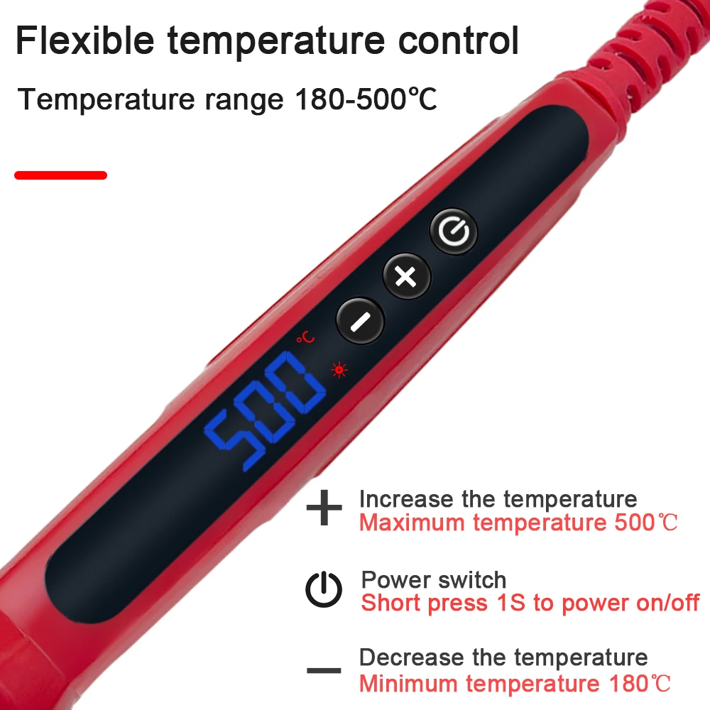 80W Digitale Elektrische Lötkolben Set Kit 220V 110V Temperatur Einstellbar LCD Display Solder Schweißen Eisen Werkzeug tipps – Detail 40
