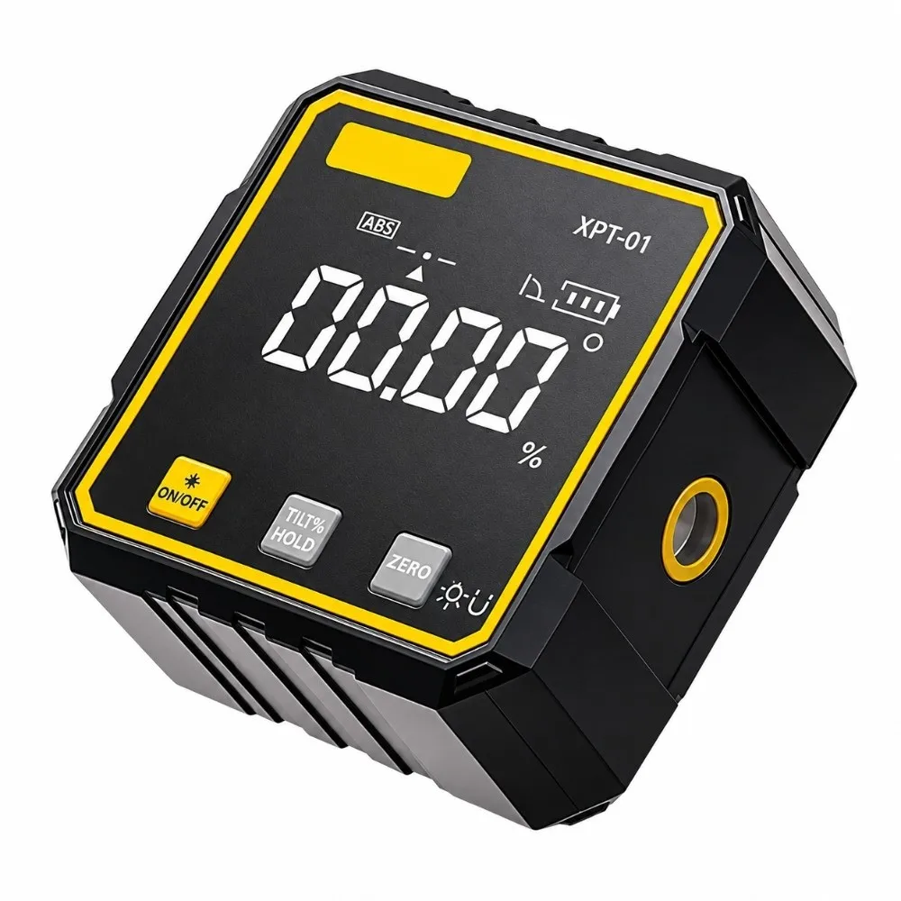 Dual Laser Cross Line Digital Inclinometer Four Side Magnetic Digital Display Angle Gauge Energy Save Data Lock