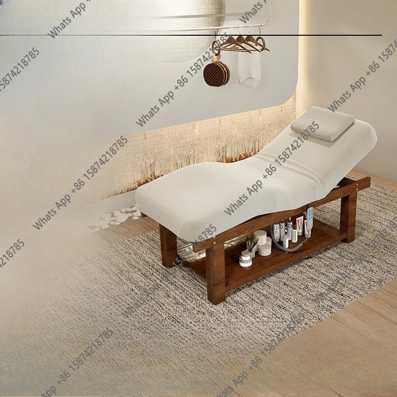 Electric lifting solid wood beauty bed beauty salon special latex massage massage bed spa treatment bed