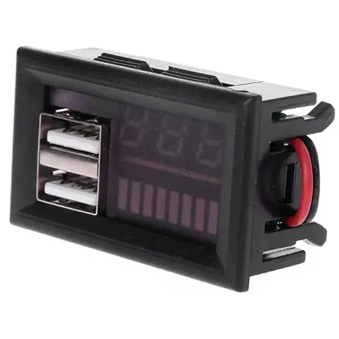 12V Battery Voltage And Power Display Meter Digital Car Battery Voltmeter LED Battery Charge Level Indicator Lead-acidLithium