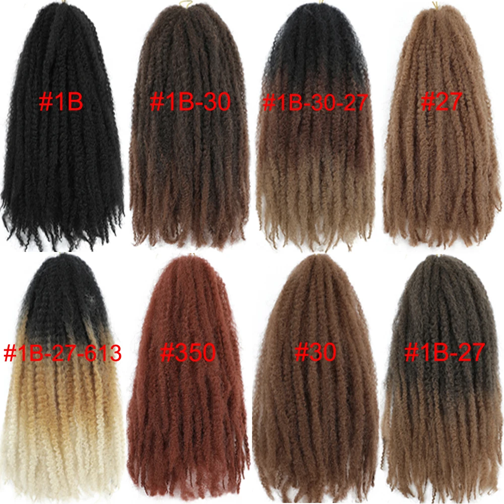 Langes Afro Marley verworrenes Flechthaar 1b 30 27 3 Farben Marley Twist Zöpfe Haar 1-3 Packungen Marley Braid Twists Haar für Frauen