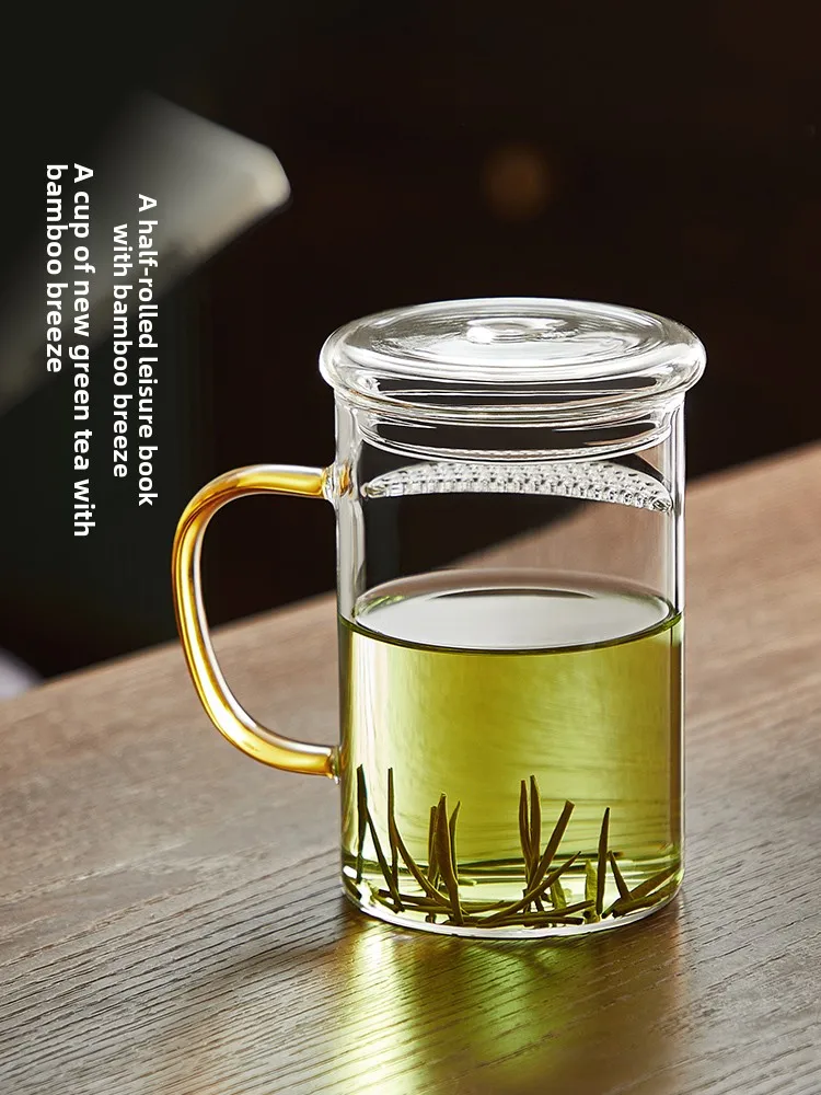 

Чайная чашка YIHUTEA Moon Tooth из толстого боросиликатного стекла с разделителем для чая и воды, большая емкость, для офиса, гостей и домашнего использования