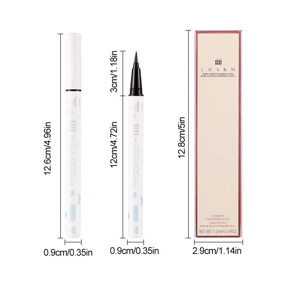 Caneta delineadora líquida sedosa, secagem rápida, à prova d'água, suor, longa duração, delineador suave, deitado, bicho da seda