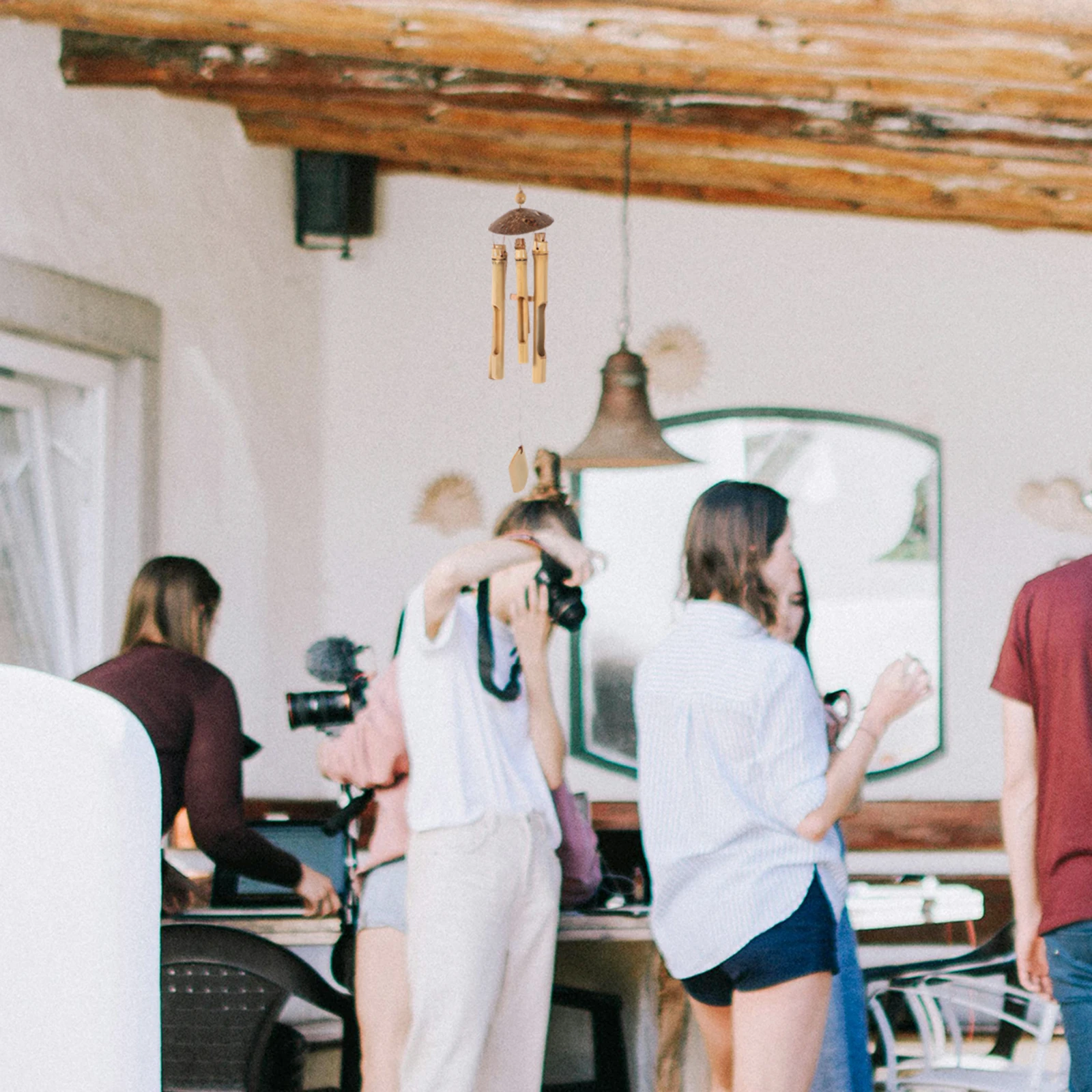 

Bamboo Wind Chime Hanging Decoration Chinese Style Windchimes Bell for Outside Garden Patio Decor Durability Outdoor