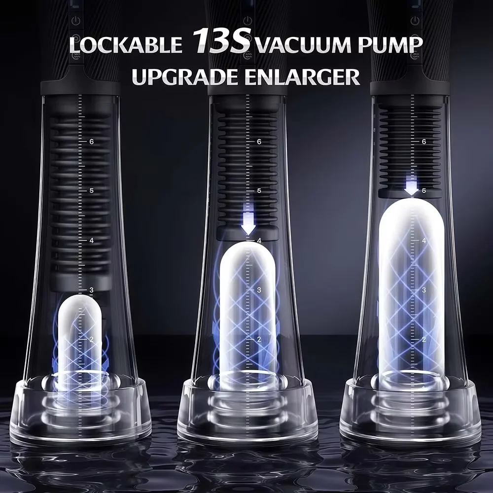 Electric Penis Pump Male Masturbators APP Control Automatic vacuum Suction with 2 Replaceable Sleeves 6 Penis Ring Adult Sex Toy - Image 4