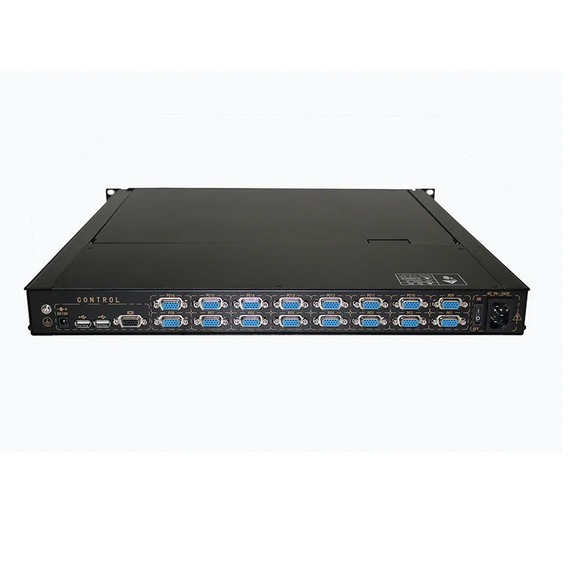 Usb KVM Switch OEM 3 In One 16ports VGA KVM Console 17 Inch 1U Rack Mount LCD KVM Switch Control And Switch The Sever KVM-1716M