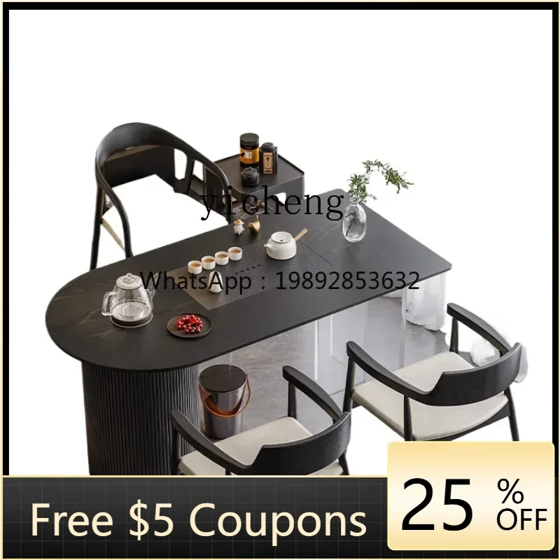 

XL solid wood balcony tea table and chair combination living room household small tea table integrated