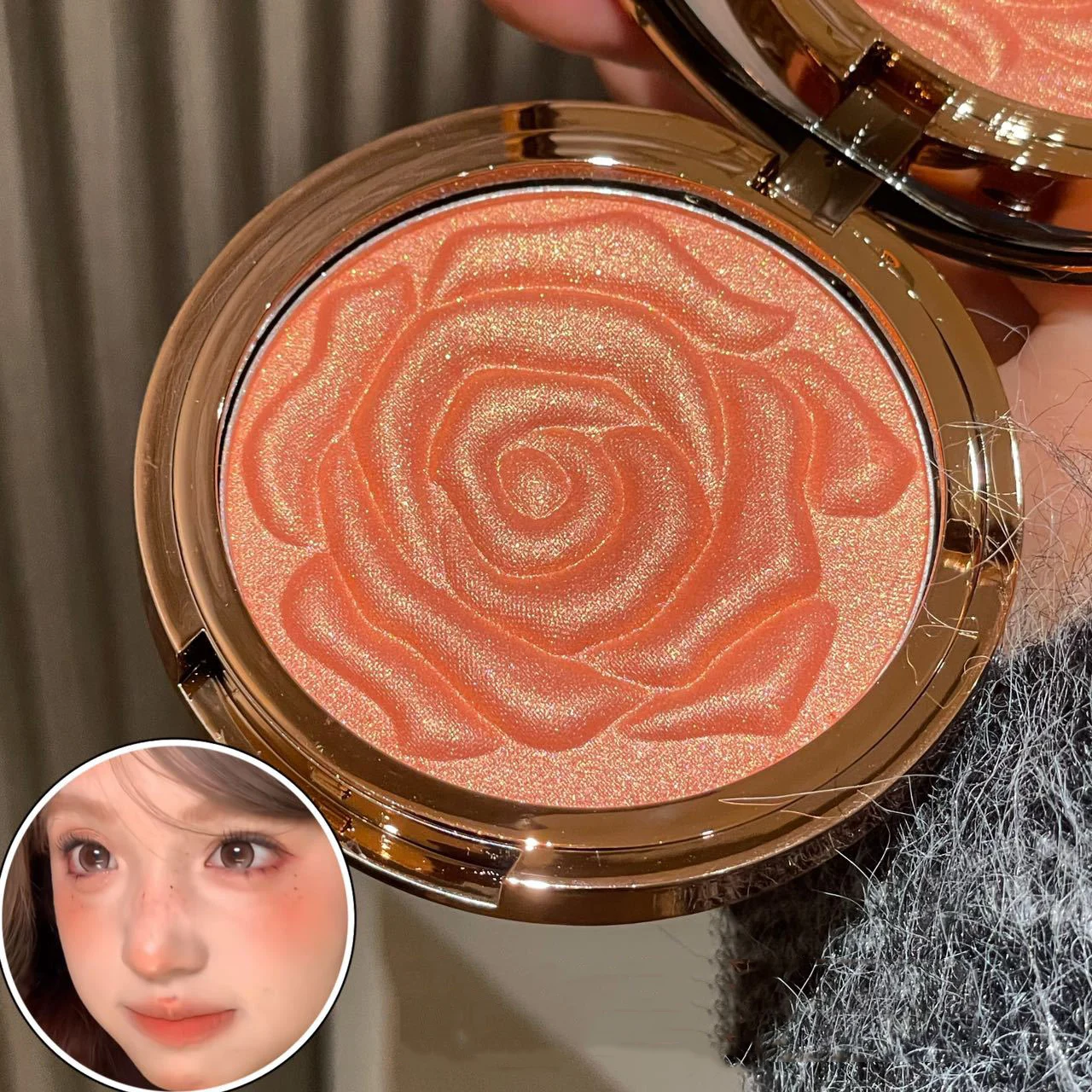 Rosen-design Highlighter Und Blush Palette Schimmernd Rosa Wangen_voghion.com