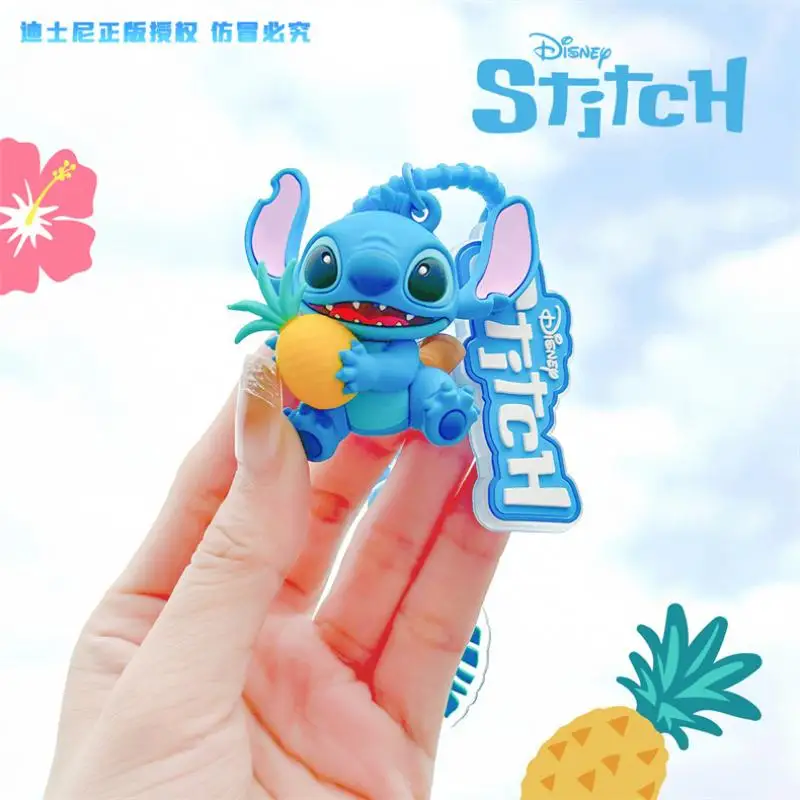 Kawaii Disney Anime Key Chain Cartoon Stitch Cute Schoolbag Decorative Pendant Key Ring Backpack Keychains Creative Girl Gifts