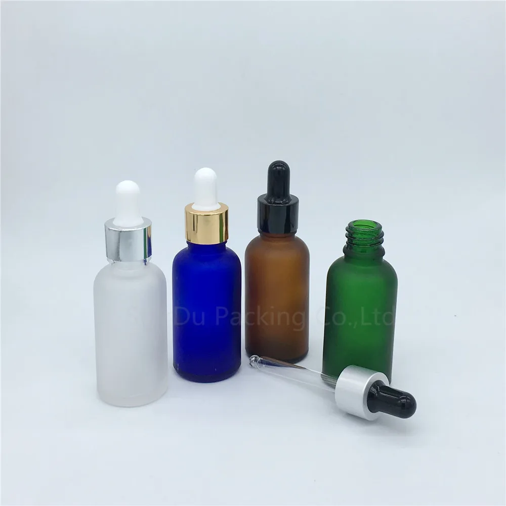 Travel Bottle 500pcs 30ml Amber Green Blue Transparent Frosted Glass Essential Oil bottle, 30cc Glass Perfume Dropper Bottle