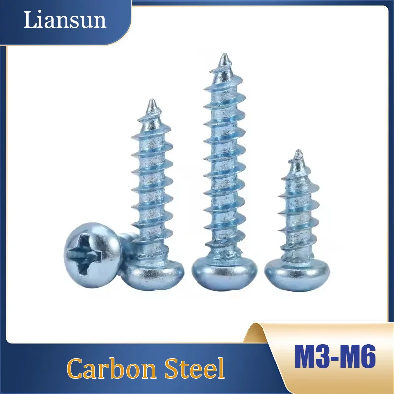 

Blue Zinc Cross Pan Head Plus Hard Self-Tapping Screw Philips Round Head Self-Tapping Wood Screw M3 M4 M5 M6 Carbon Steel