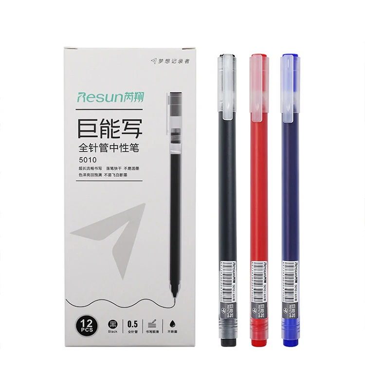 12/6pc/lot Gel Pen Super Durable Sign Pen 0.5MM Black/Blue/Red Ink Smooth Writing Caneta for Office School Stationary Supplies