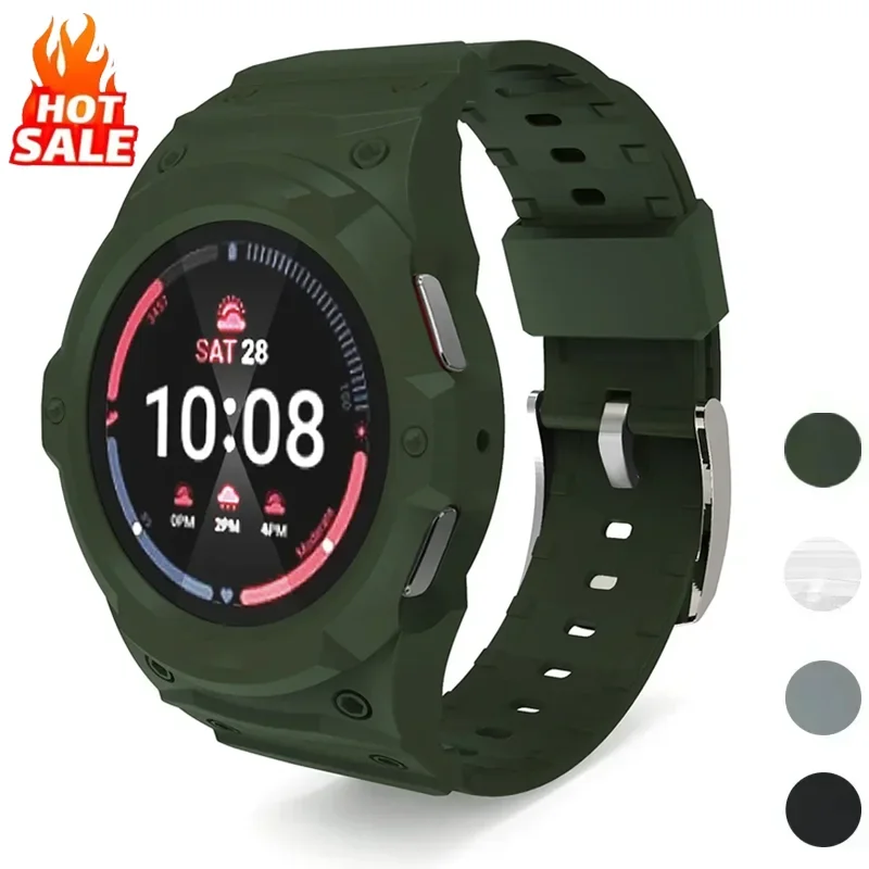 سيليكون حزام + حافظة PC لساعة سامسونج جالاكسي 7/6/5/4 40 مللي متر 44 مللي متر طقم عصري جديد لساعة سامسونج الذكية 7 الرياضة حلقة الفرقة سوار