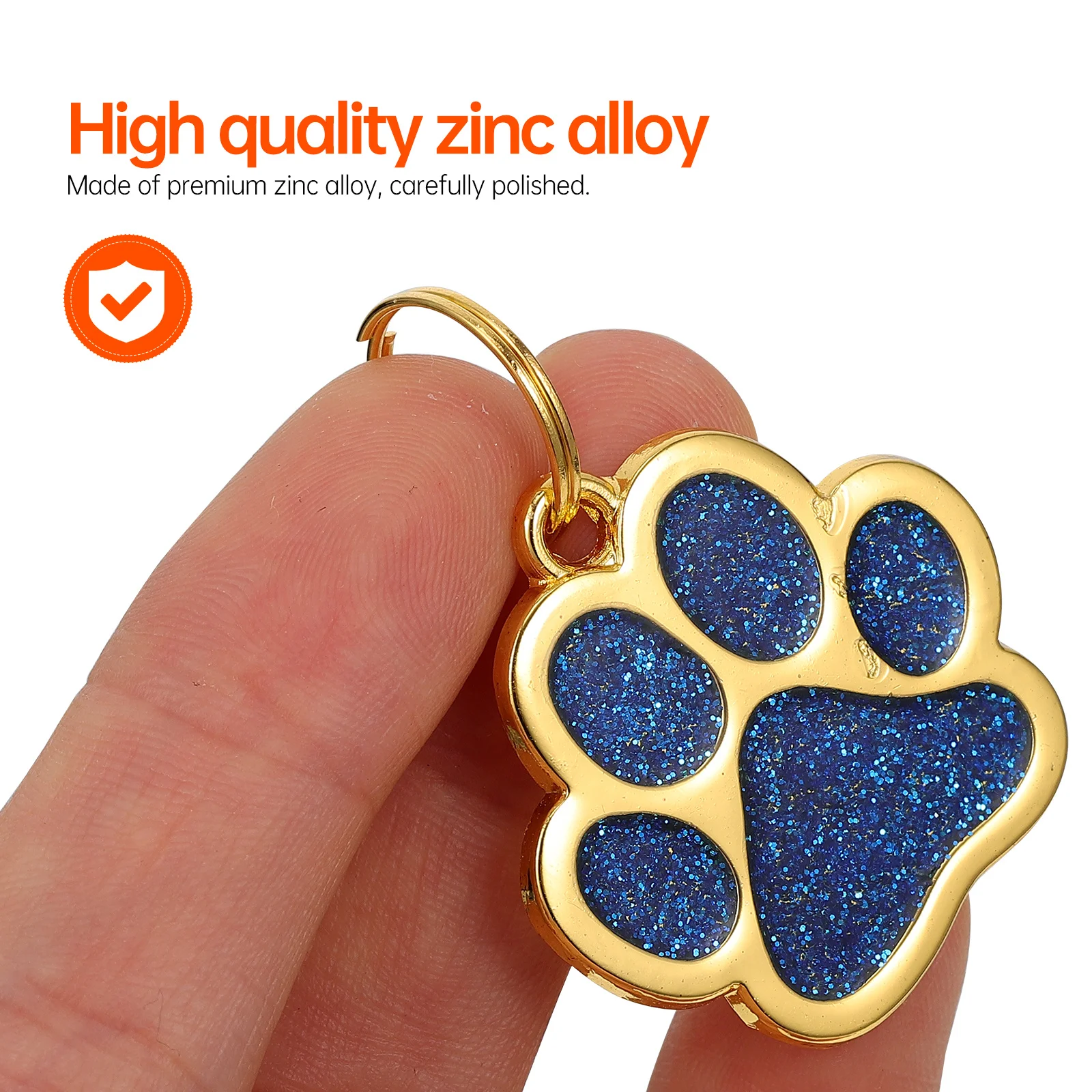 

3Pcs Paw Print Metal Zinc Alloy Pet Tag Personalized Dog Number Contact Info Hanging Zinc Alloy Pet Tag