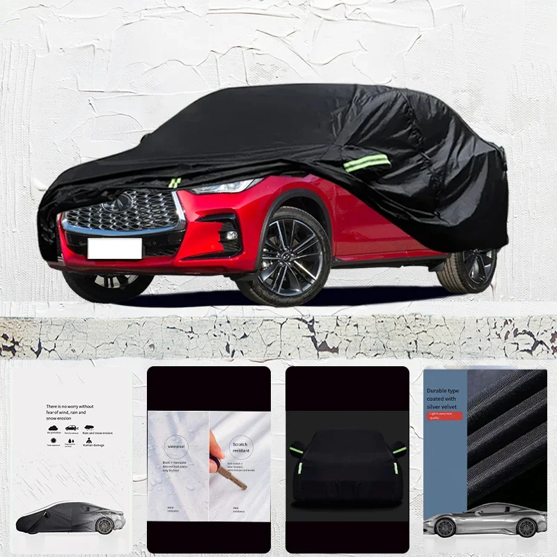 For infiniti qx55 fit Outdoor Protection Full Car Covers Snow Cover Sunshade Waterproof Dustproof Exterior Car cover Black