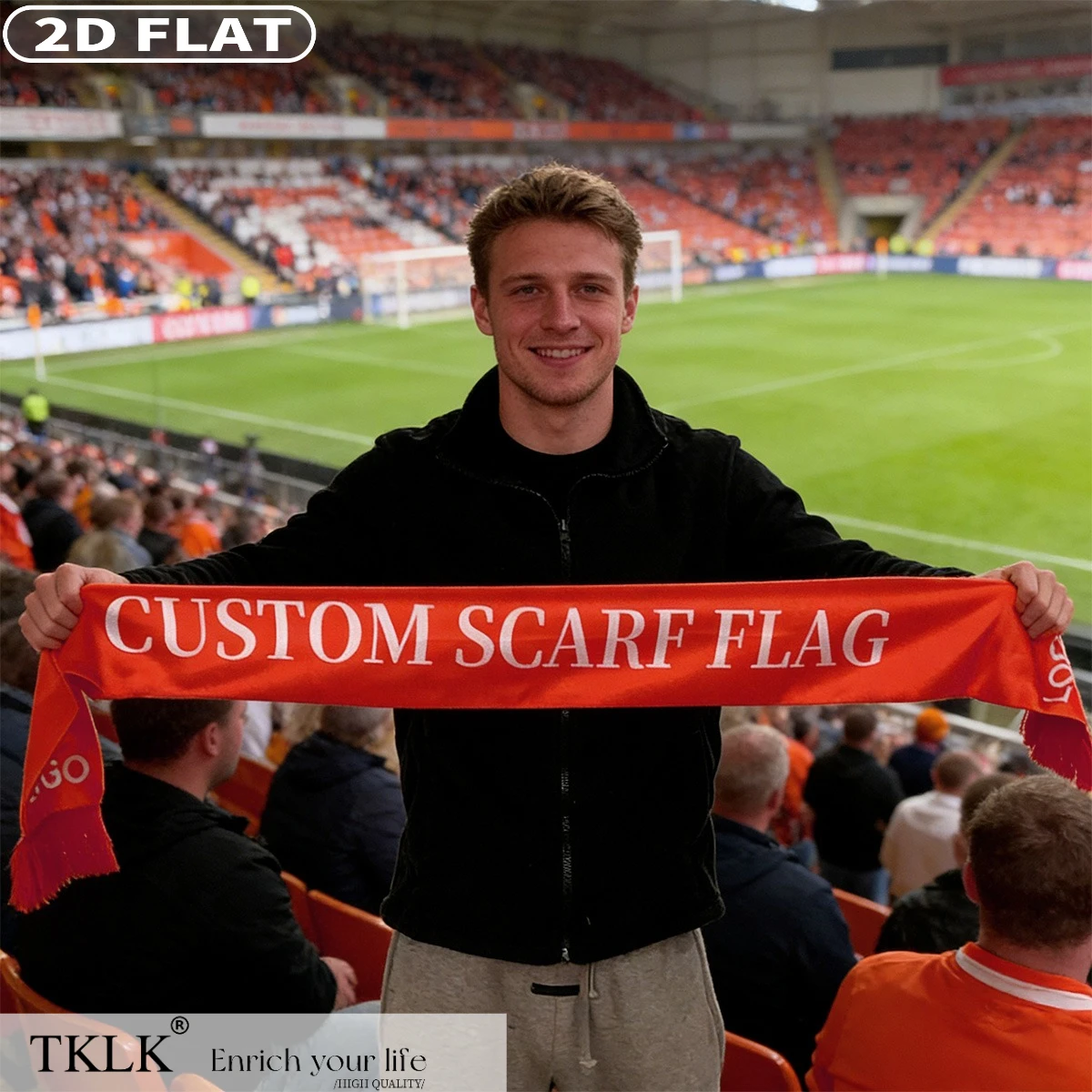 

1pc Custom Any Design Fan Scarf for Men - Sports Themed and Daily Scarf for Game Nights & Soccer Matches Season Celebrations