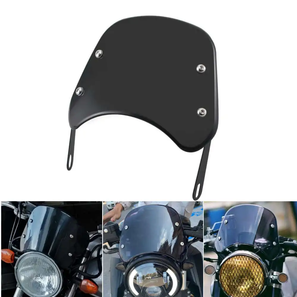 Motorcycle Accessories Retro Headlight Windscreen Wind Deflector Fairing Instrument Visor For Harley/Honda /Cafe Racer Universal