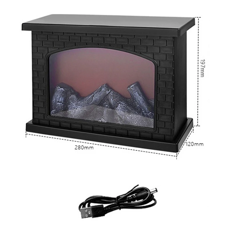 Лампа с имитацией пламени, ночник, ретро-атмосфера, украшение, каминная лампа, украшения в европейском стиле