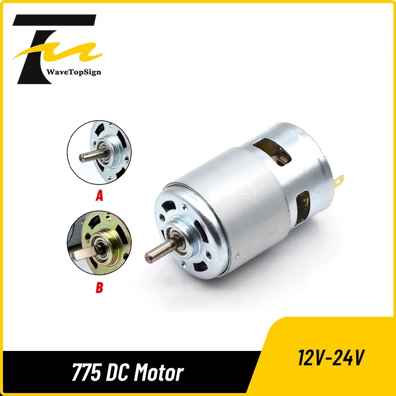 

wavetopsign 775 Dc Motor 12V-24V 10000-20000Rpm Ball Bearing Large Torque High Power Low Noise