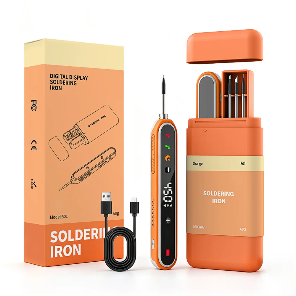 TYPE-C Wireless Electric Soldering Iron Digital Display Iron Replaceable Solder Iron 5V 15W Portable Repair Welding Tools