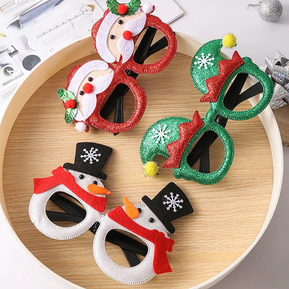 Party Eyewear Plastic Holiday Glasses Frame Cartoon Eyeglasses Colorful Santa Eyeglasses For Adult Gatherings Holiday Children