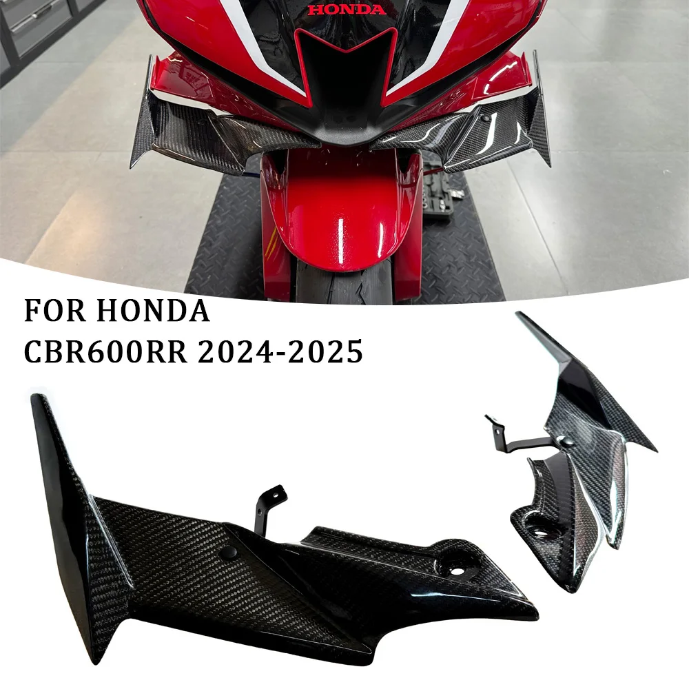 

FOR HONDA CBR600RR 2024 cbr600rr 2025 3K Carbon Fiber Wing Deflector Motorcycle Modification Aerodynamic Spoiler Fairing