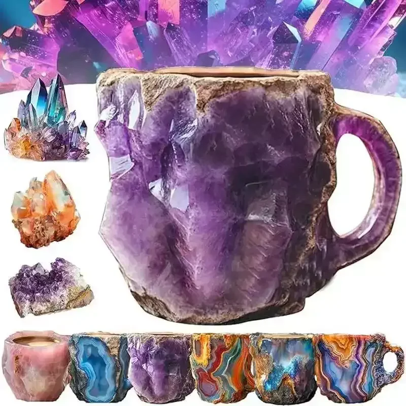 New Imitation Mineral Crystal Coffee Mug Elegant Luxury Mineral Crystal Coffee Drinkware Tea Cup Stylish Water Cup Birthdaygift