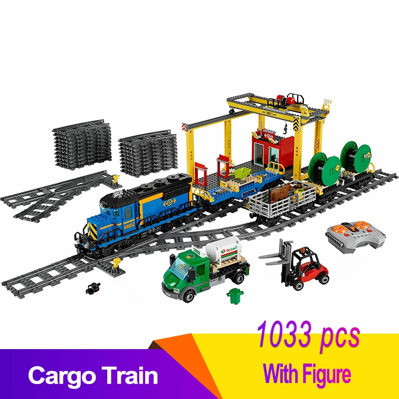 Compatible with 60052 Cargo Train Building Block NEW MOC Display Train Brick Toy Remote Control Model Christmas gift 02008