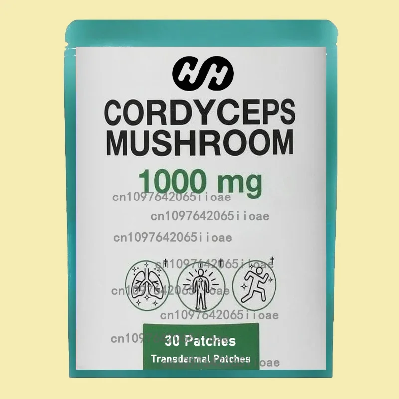 30 cerotti Cerotti transdermici a fungo Cordyceps per funzioni cardiache, supporto energetico e resistenza