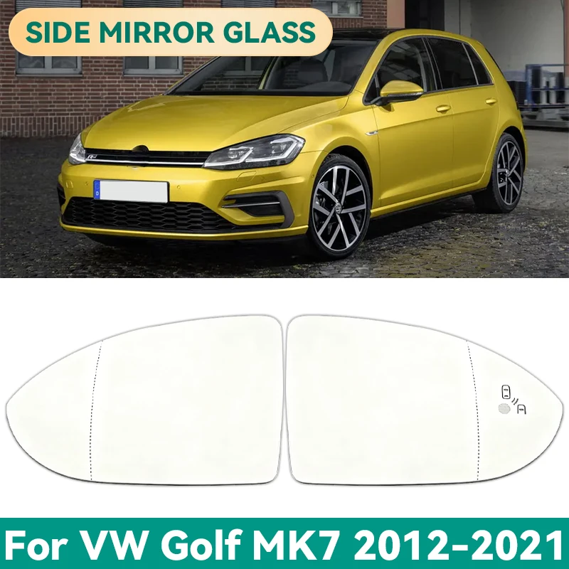 

Стеклянное зеркало заднего вида с подогревом, левым и правым зеркалом заднего вида для Vw Golf MK7 2012 2013 2014 2015 2016 2017 2018-2021