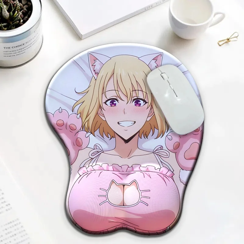 

Cha Hae in Cat Pajamas Solo Leveling Breast 3D Silicone Wrist Rest Mouse Pad Kawaii Boob Desk Pad Use Ergonomic Gaming Pad