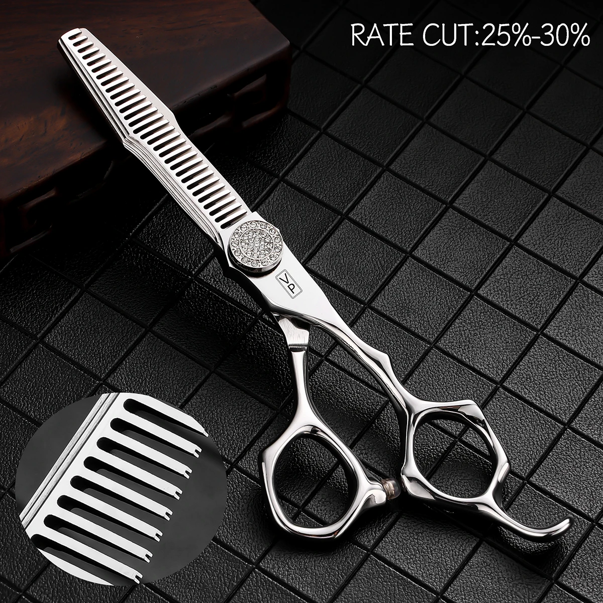 Ciseaux de coiffeur professionnels, outils de coupe de cheveux, ciseaux d\'amincissement de coiffure, acier japonais 440C, crédible, 6.0 po