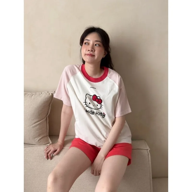

Hello Kitty T-shirt Quick Drying Women's Cute Cartoon Summer Student Fashion Loose Casual Korean Top 3D Printed Pattern