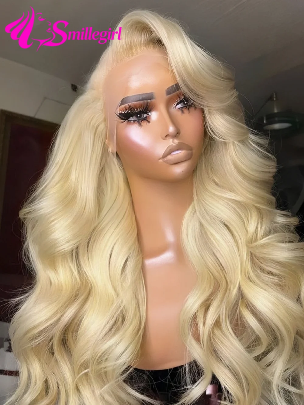 

613 Hd Lace Frontal Wig 13x6 250 Density Body Wave Human Hair Wigs Blonde Colored 13X4 Brazilian Pre Plucked Front Lace Wig 38In