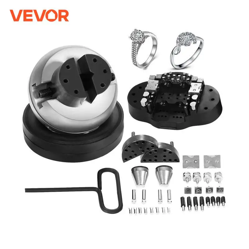 

VEVOR 10Kg Full Set 5in Engraving Vise Standard Block Ball Inlaid Diamonds Jewelry Adjustable Setting Tool W/ 34Pcs Attachments