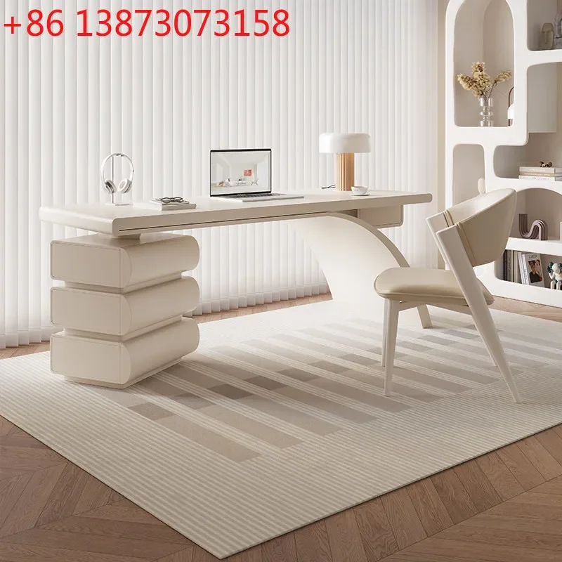

Modern Cream Style Computer desk bureaux de travail Minimalist luxury design l shaped desk mesa de computador office furniture
