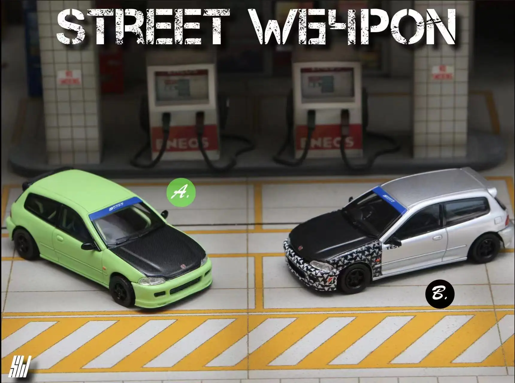 Street Weapon SW 1:64 EG6 Thailand Spoon/SPOON TEST Diecast Alloy Model Car