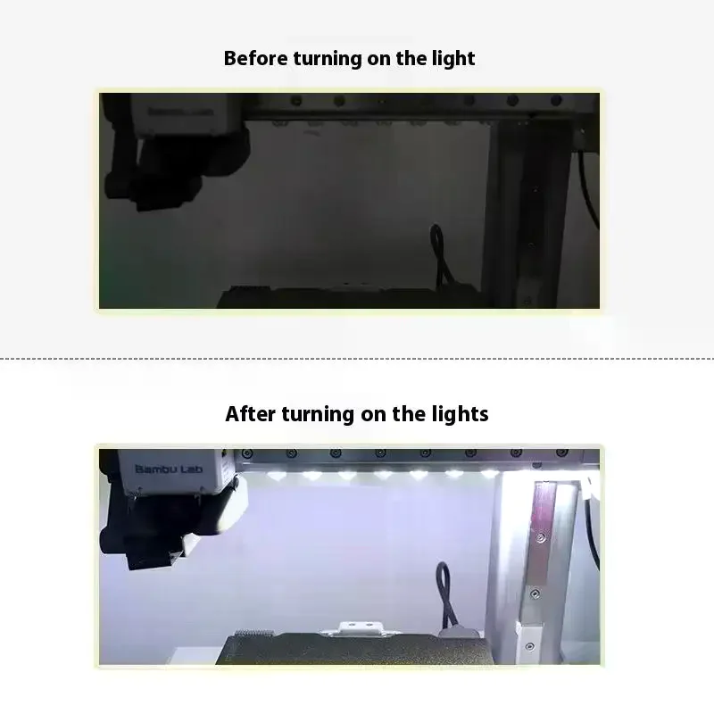 Magnetic Aluminum Alloy LED Strip Light Bar Kit, DIY Installation Accessories For Bambu Lab A1 / A1 Mini