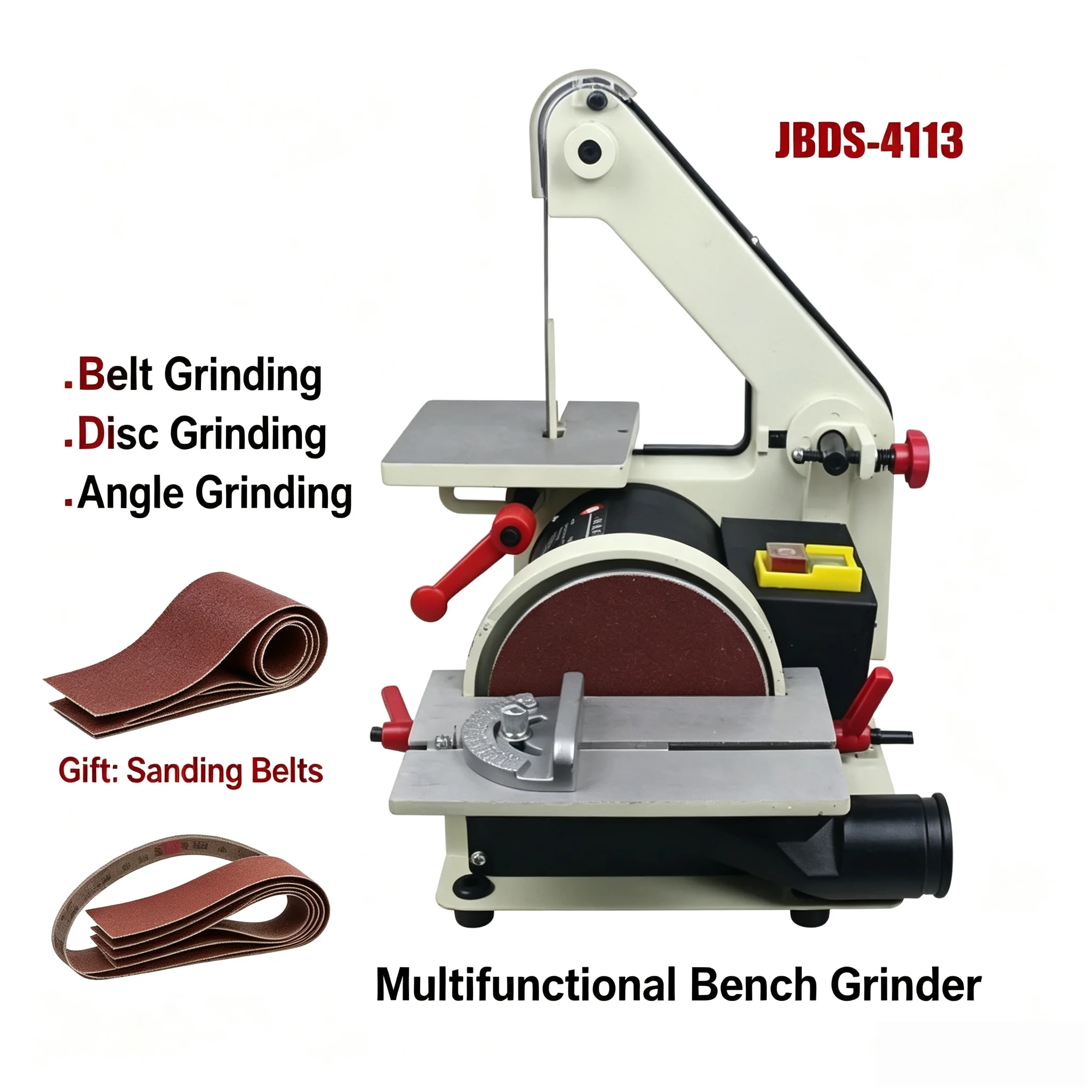 Home Multifunctional Electric Belt Sander Adjustable‑Speed Knife Sharpener Wet Sand Disc Metal Grinding Sanding Polishing Finish