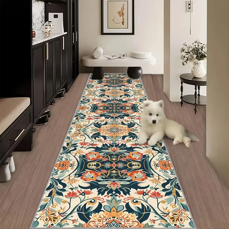Exquisite Silver Gray Non Dding Pattern Hotel Welcome Carpet Light Luxury Style Coffee Shop Corridor Fashionable Slip Runner Rug