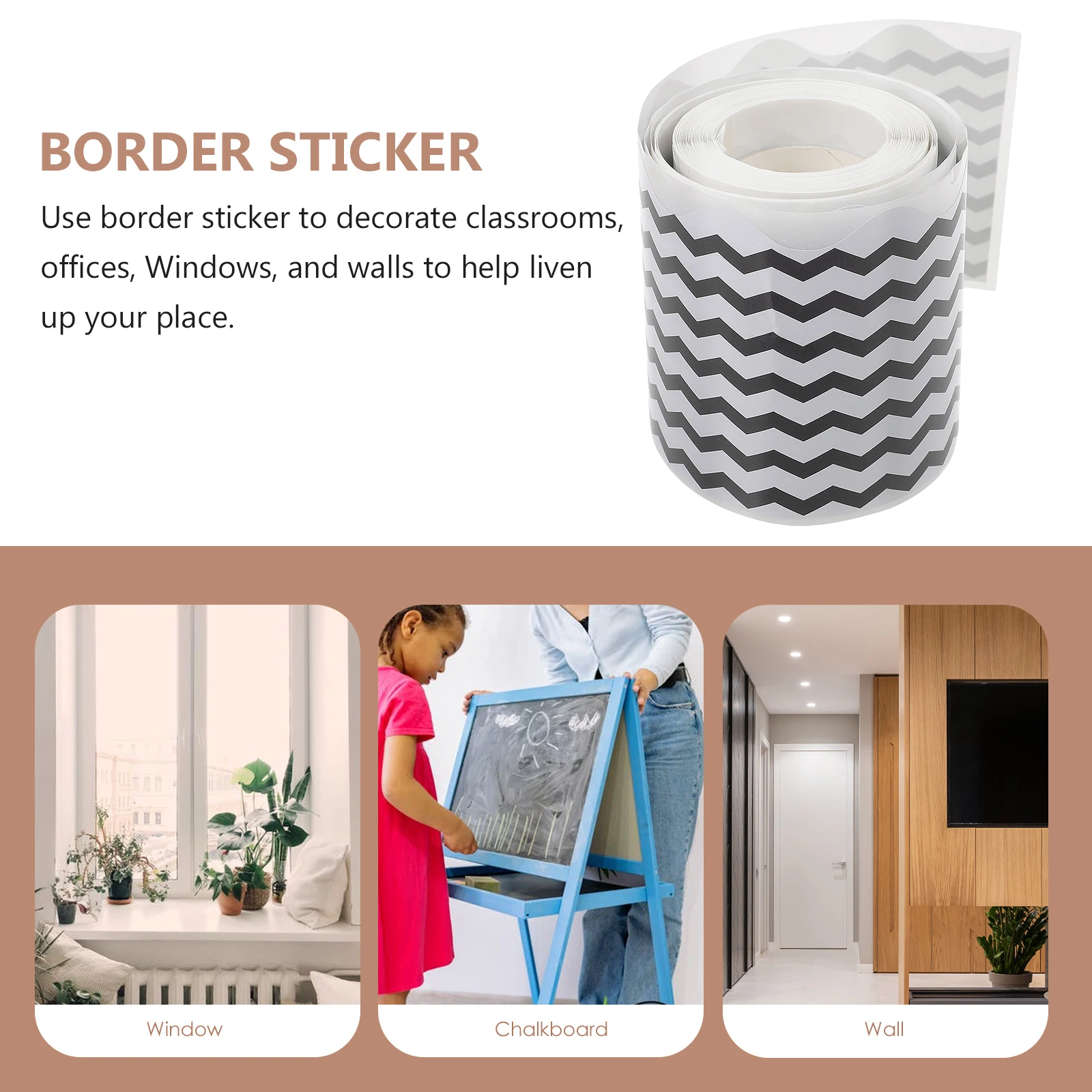 

Wavy Border Sticker Bulletin Board Decorations Borders for Classroom Display Self-adhesive Stickers Tape Wall