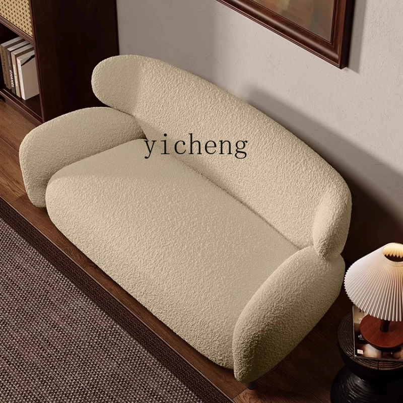 

ZC antique sofa retro small apartment bed and breakfast living room double fabric sofa