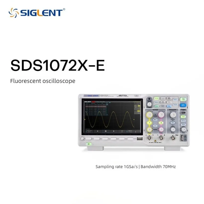SIGLENT High Resolution 12-Bit Digital Storage Oscilloscopes SDS1072X HD 70MHz 200MHz Bandwidth 2CH 2GSa/s 120,000 Wfm/s#xing