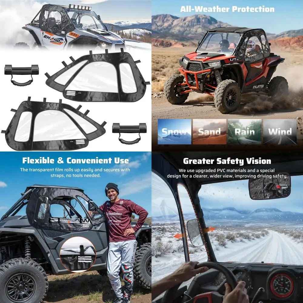 

Мягкие верхние двери, совместимые с Polaris RZR XP, верхние окна, пригодные с боковым зеркалом, модернизированные водонепроницаемые корпуса с застежкой-молнией W
