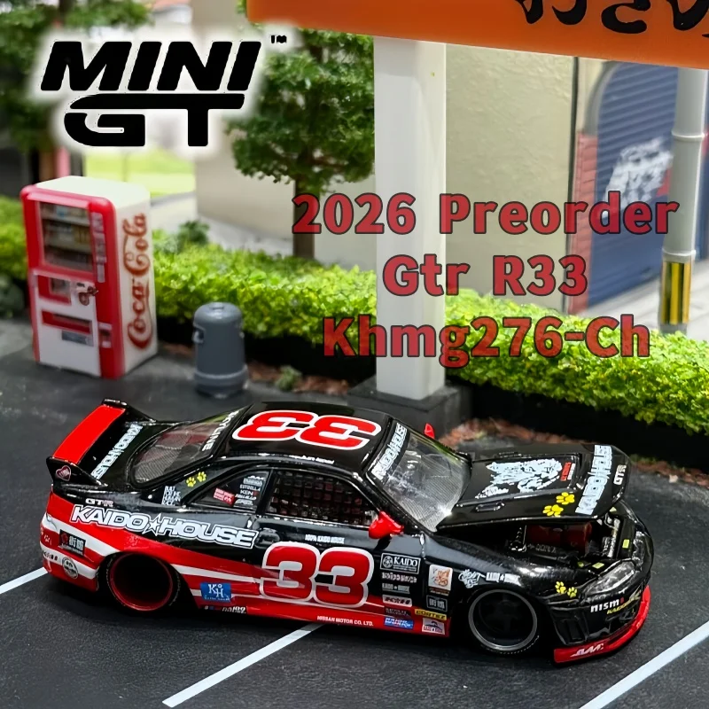2026 Nissan Skyline Gt-R (R33) Black New Kaido House& Minigt Khmg March Kaido Cat KHMG276-CH Alloy Car Collect Diecast Model