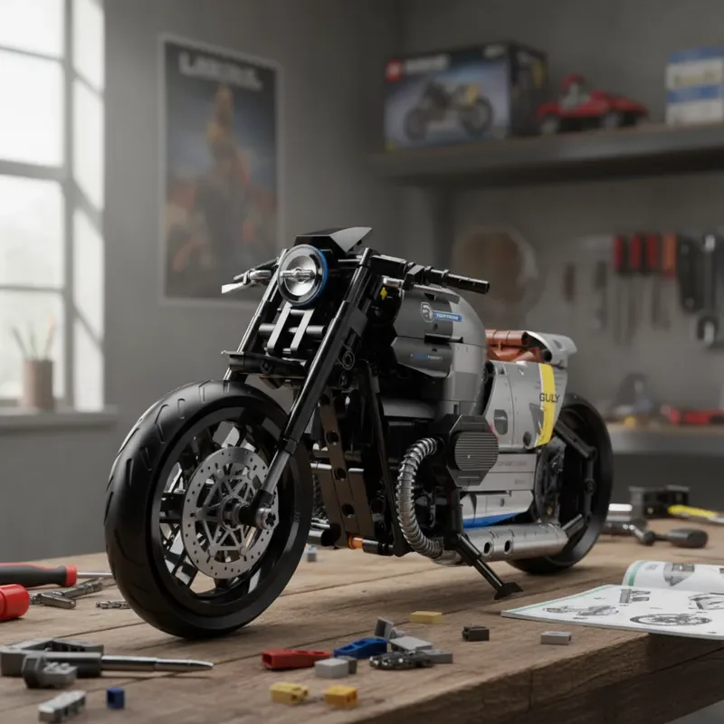 2025 MOC Technologie motorfiets Model Bouwsteen DIY tafelblad decoraties verjaardag kerstcadeaus Voor Volwassenen Kinderen 508 stks