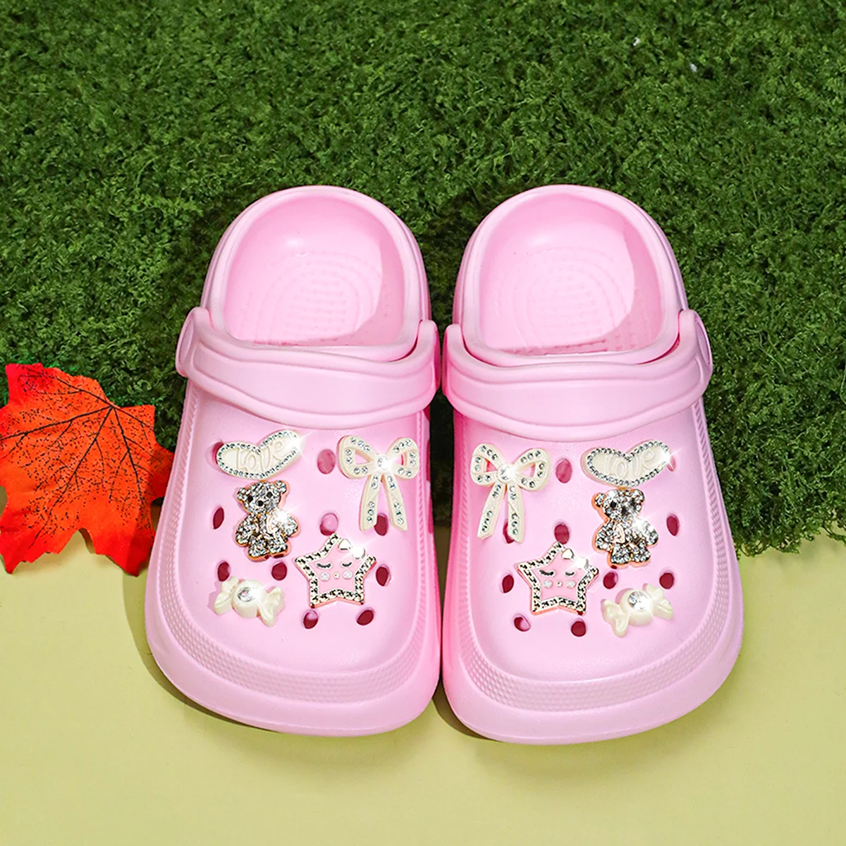 

Kids Slip-On Clogs and Mules - Breathable, Waterproof, EVA Garden Shoes with Decorative Chain for Beach and Everyday Wear 168