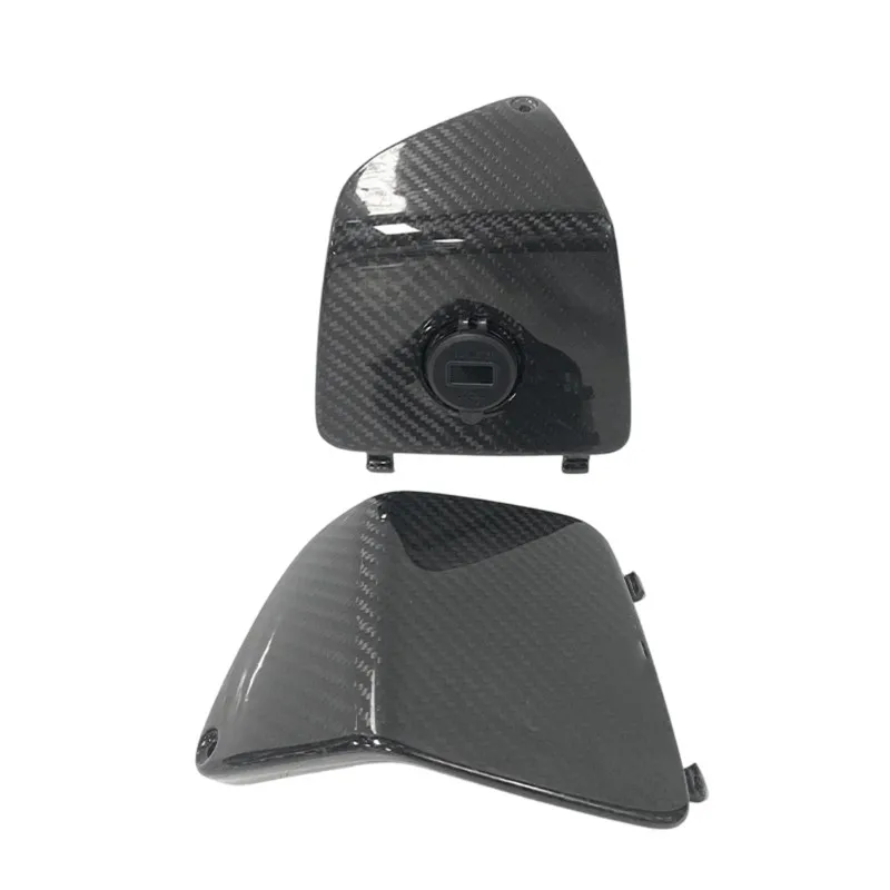 Motorcycle Accessories Carbon Fiber Front Glovebox Cover Glove Tool Box Guard With USB Port For VESPA GTS300 GTS250